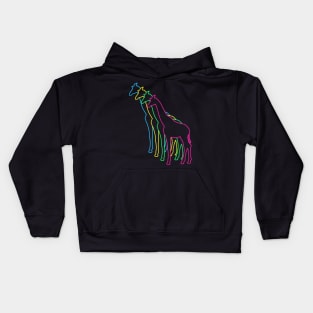 Giraffe 80s Neon Kids Hoodie